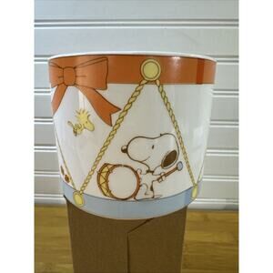 Vintage 1970's Snoopy & Woodstock Drum Planter 4" Ceramic Made in Japan